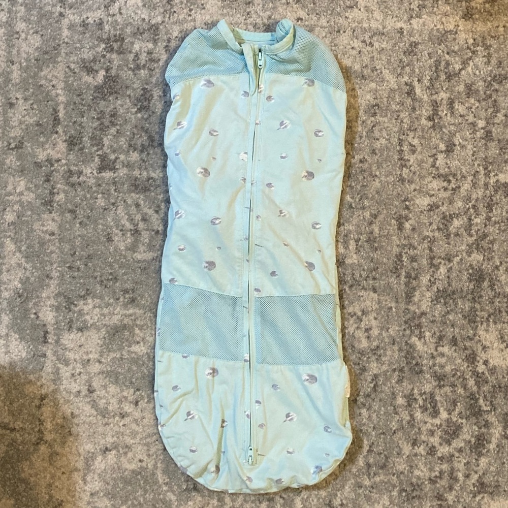 Happiest Baby Sleepea Swaddle Sleep Sack - Medium - Teal Planets